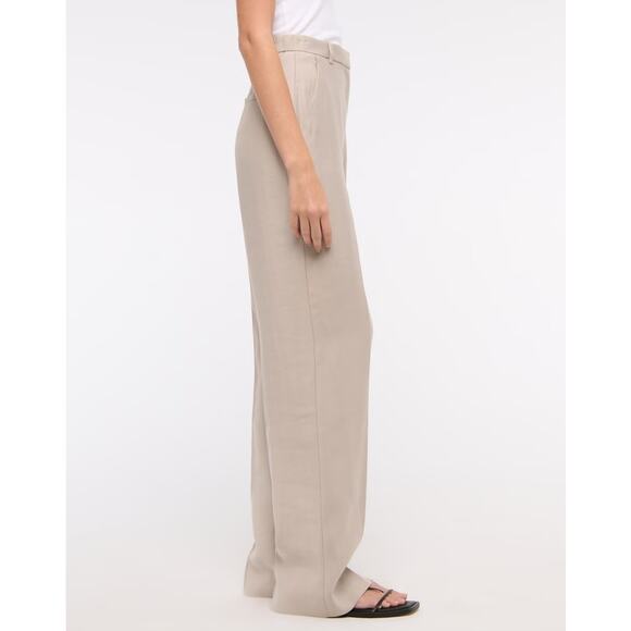 ABERCROMBIE & FITCH Drapey Tailored Wide Leg Pant Sand Sz M Long NWT {W38} - Picture 5 of 5
